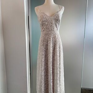 Tadashi Shoji Lace Wedding Dress in Cream